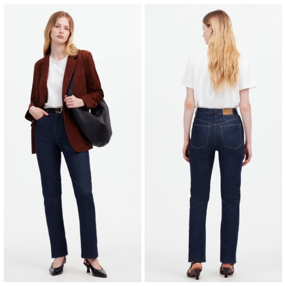 New Madewell The '90s Straight High Rise Norman Wash Jeans Size 28 NWT - Picture 3 of 11